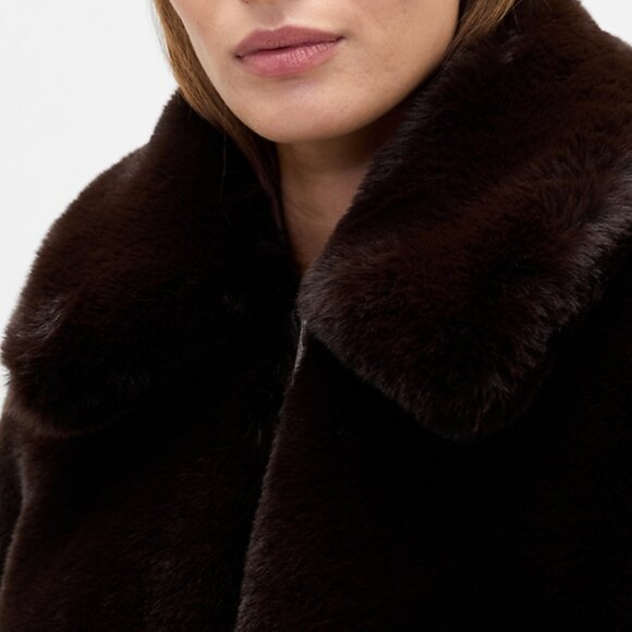 GAP Factory Women's Relaxed Faux-Fur Jacket in Brown- Size XS- New! - Picture 12 of 13